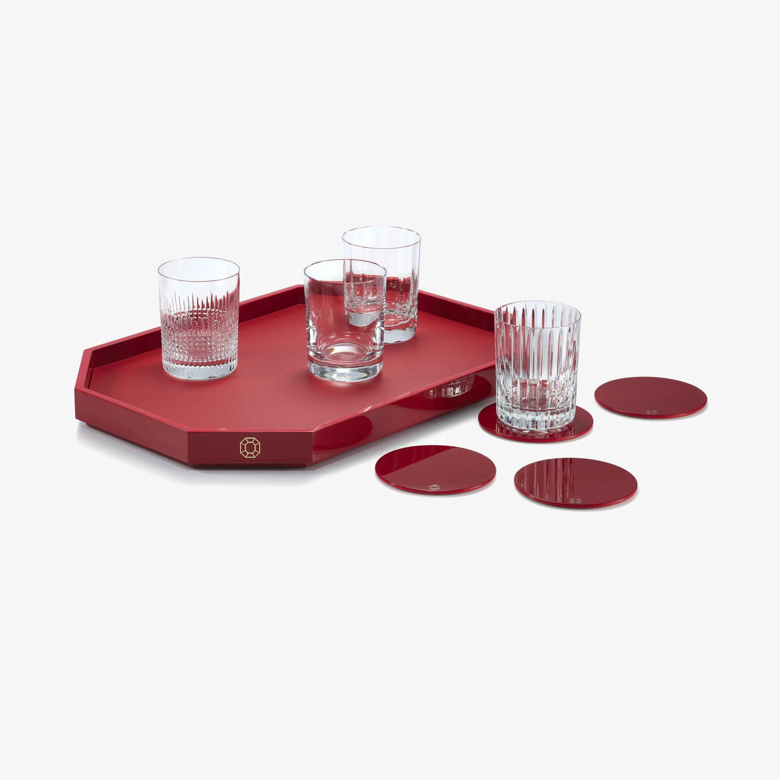 Octogone Tray M & Coaster X4 & 4 Elements Tumblers Set | Baccarat United States