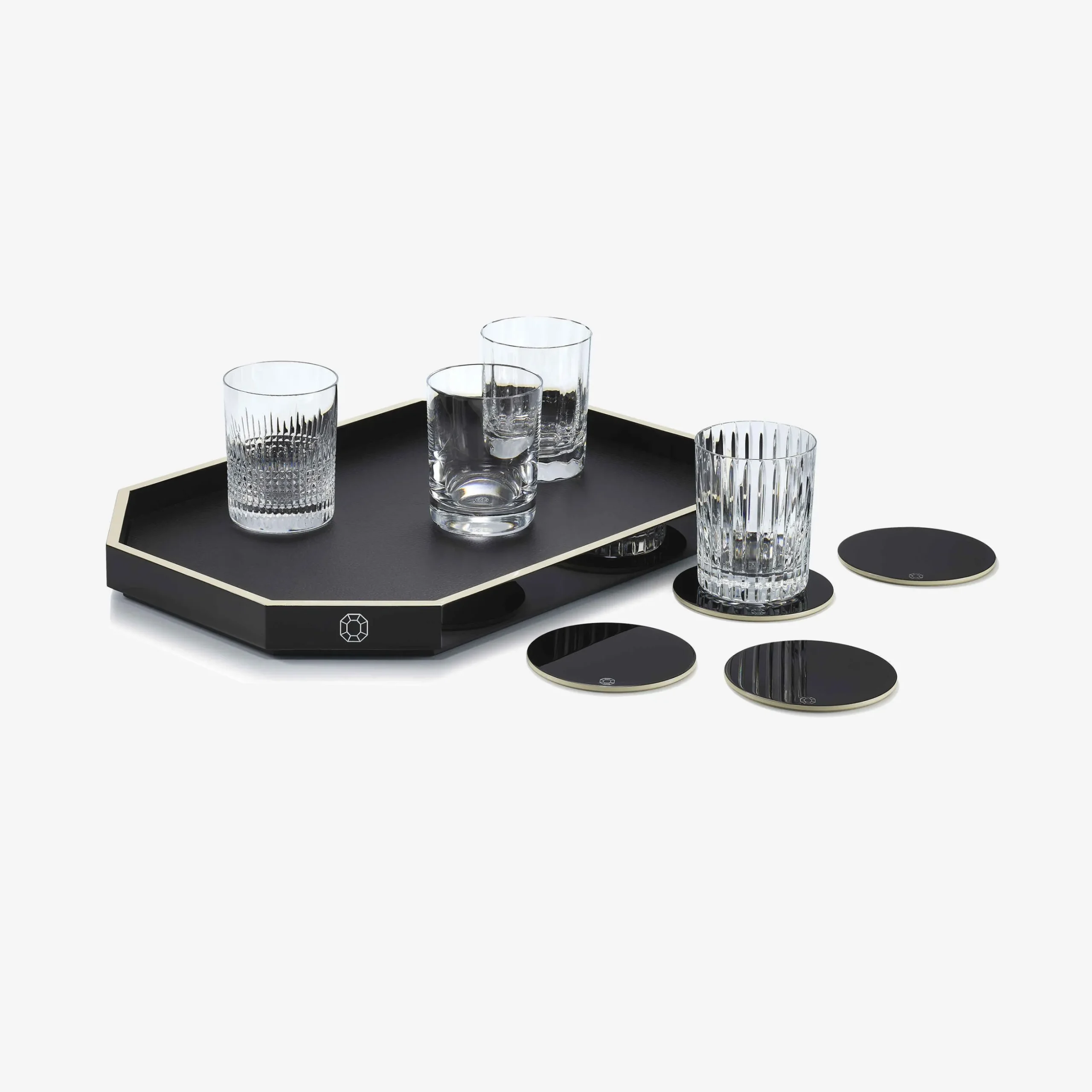 Octogone Tray M & Coaster X4 & 4 Elements Tumblers Set | Baccarat United States